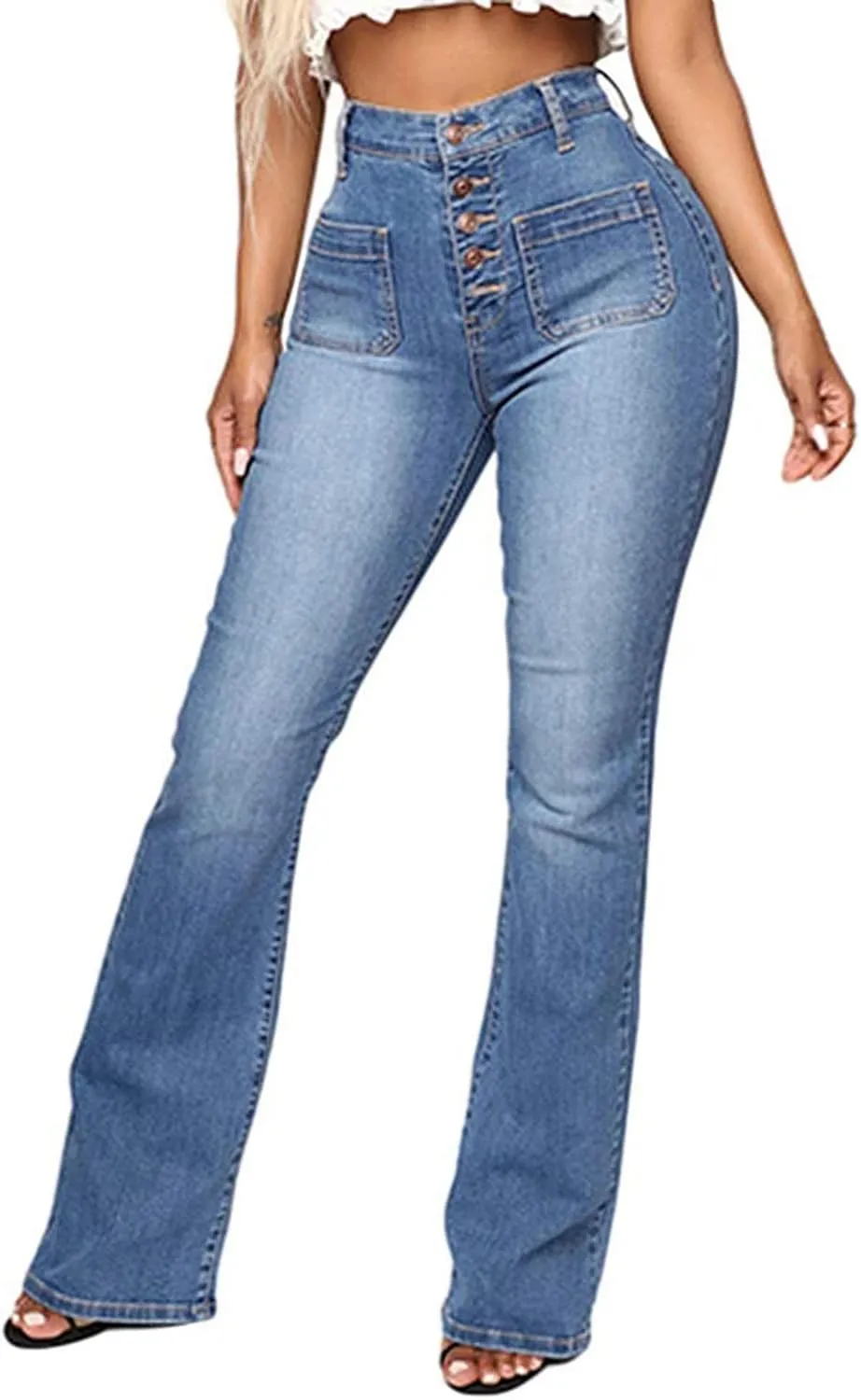 Womens Jeans Stretchy Jeans for Women Womens Pants High or Mid Waisted Jeans for Women Womens Wide Leg Pants