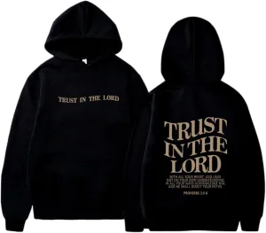 Womens Oversized Y2K Hoodies Trust IN THE LORD Graphic Preppy Sweatshirt Teen Girls Fall Long Sleeve Casual Pullover Cute Letter Print Hoodies for Women