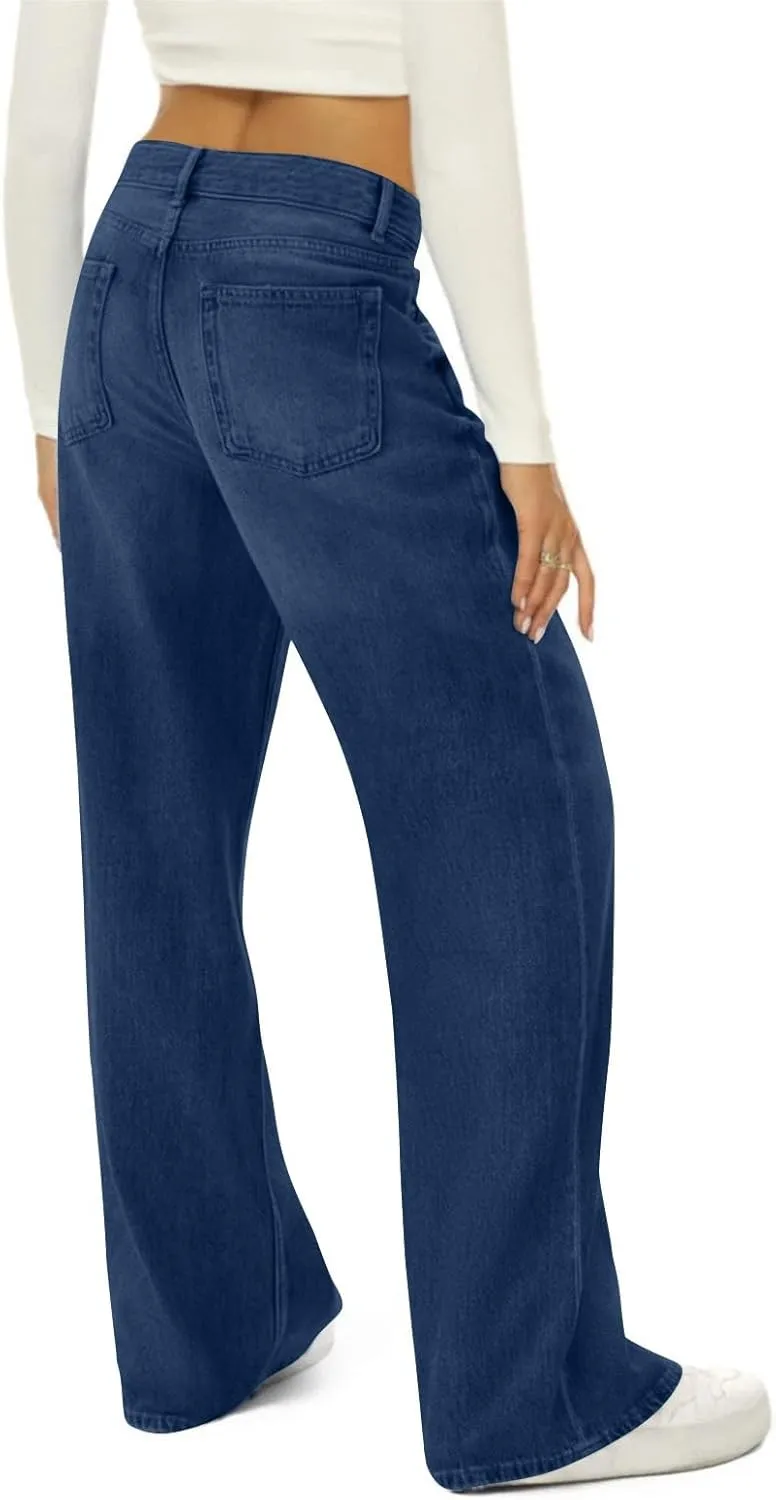 Womens Wide Leg Jeans High Waist Baggy Jeans Casual Loose Boyfriend Jeans Denim Pants Y2K Outfits