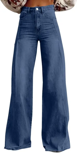 Womens Wide Leg Jeans High Waist Baggy Jeans Casual Loose Boyfriend Jeans Denim Pants Y2K Outfits