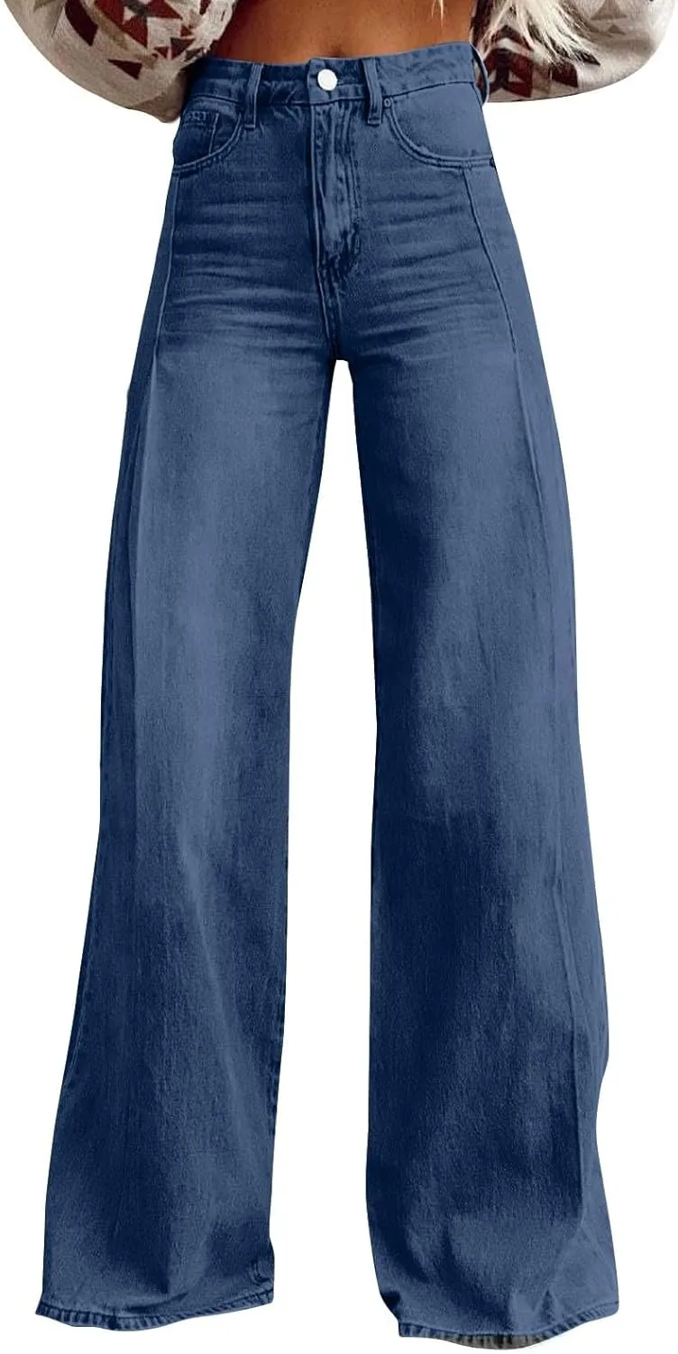 Womens Wide Leg Jeans High Waist Baggy Jeans Casual Loose Boyfriend Jeans Denim Pants Y2K Outfits