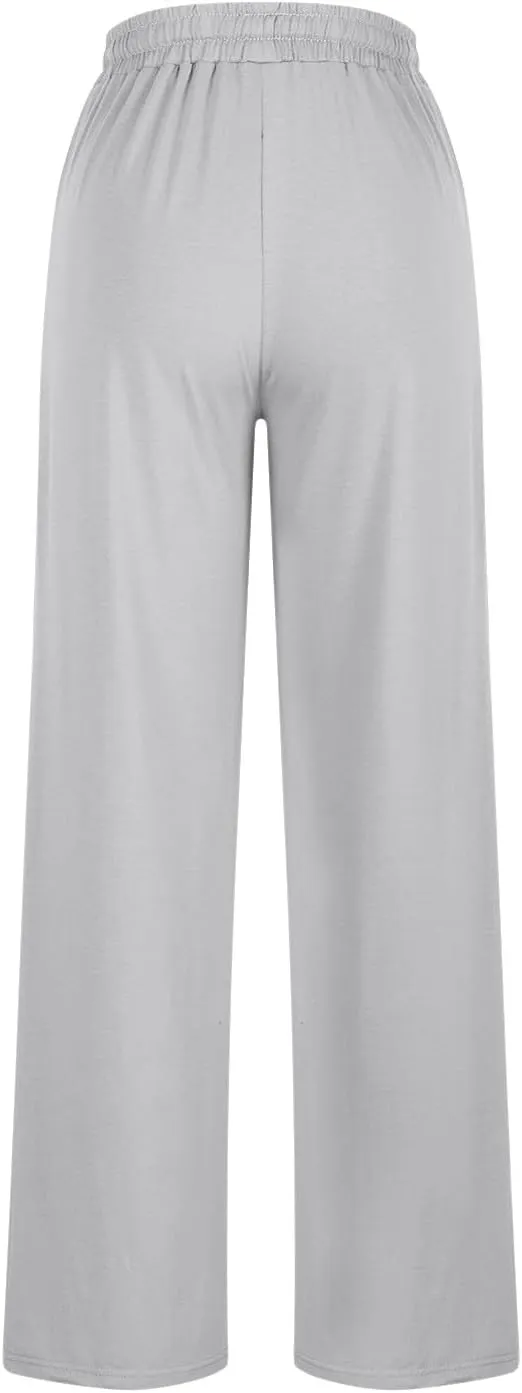 Womens Wide Leg Sweatpants Casual Loose Yoga Pants Comfy Lounge Joggers Baggy Sweatpants Pockets