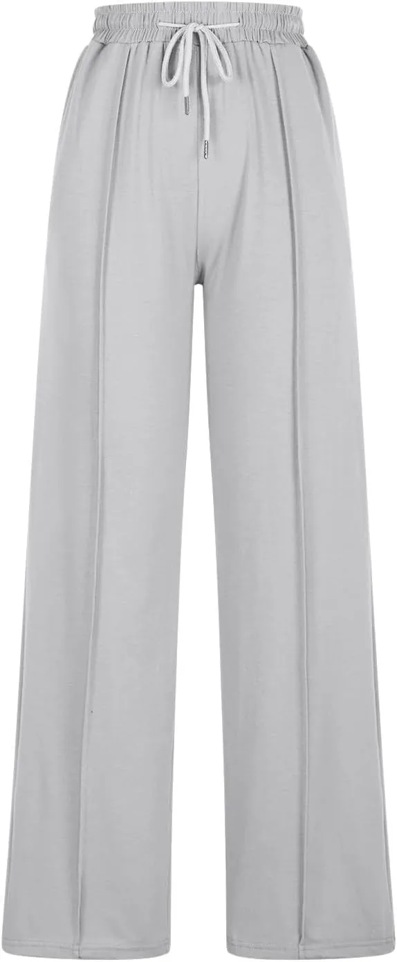 Womens Wide Leg Sweatpants Casual Loose Yoga Pants Comfy Lounge Joggers Baggy Sweatpants Pockets