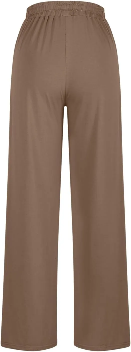 Womens Wide Leg Sweatpants Casual Loose Yoga Pants Comfy Lounge Joggers Baggy Sweatpants Pockets