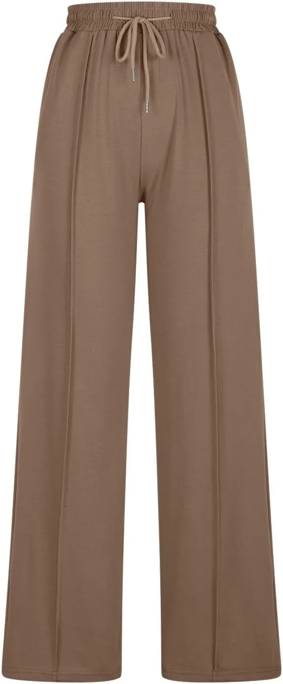 Womens Wide Leg Sweatpants Casual Loose Yoga Pants Comfy Lounge Joggers Baggy Sweatpants Pockets