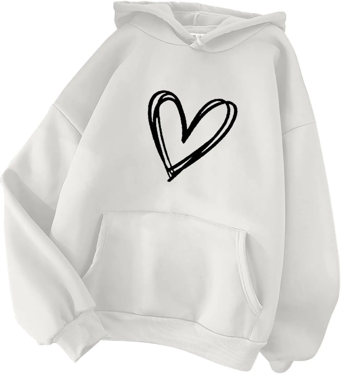 Womens Zip Up Hoodies,Teen Girl Heart Shape Sweater Long Sleeve Hoodies Valentine's Day Drawstring Pullover Tops