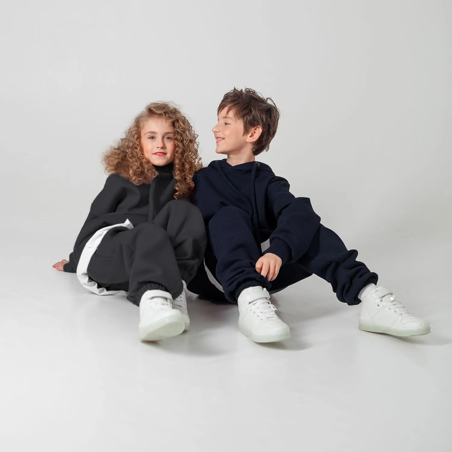 Yacht & Smith 6 Pack of Boys Jogger Bulk Sweatpants, Black Navy Gray, Comfy Lounge Joggers for Kids