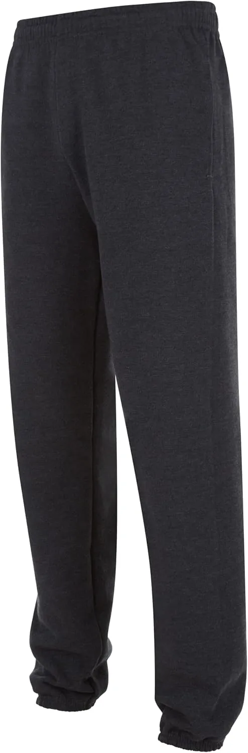 Yacht & Smith 6 Pack of Boys Jogger Bulk Sweatpants, Black Navy Gray, Comfy Lounge Joggers for Kids