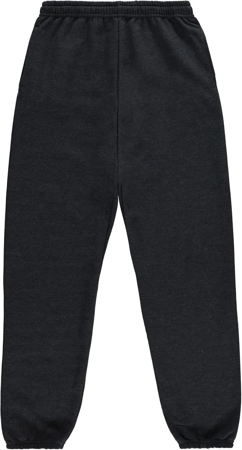 Yacht & Smith 6 Pack of Boys Jogger Bulk Sweatpants, Black Navy Gray, Comfy Lounge Joggers for Kids