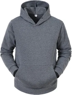 Ymosrh Men's Graphic Hoodies Pullover Long Sleeve Cozy Sport Outwear Solid Color Hoodie With Pockets Men's, L-3XL