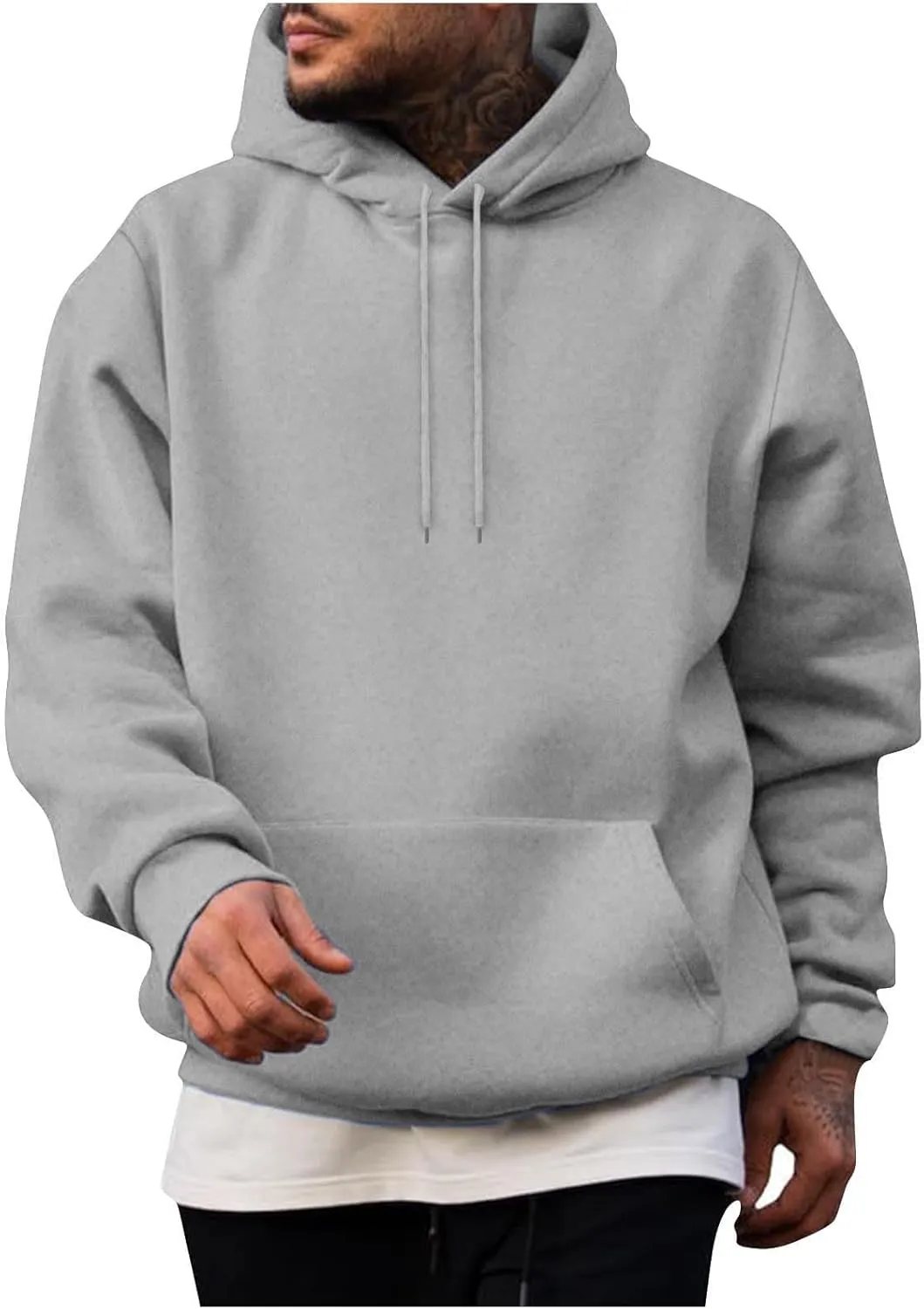 Ymosrh Men's Sports Hoodies Fashion Sweatshirt Long Sleeve Casual Hooded Sweatshirts Pullover Streetwear Hoodie, M-4XL
