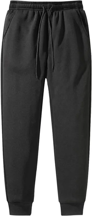 Ymosrh Men's Sweatpants Thermal Fleece Pockets Thickened Lined Casual Sports Trousers Pants Sweatpants, M-5XL
