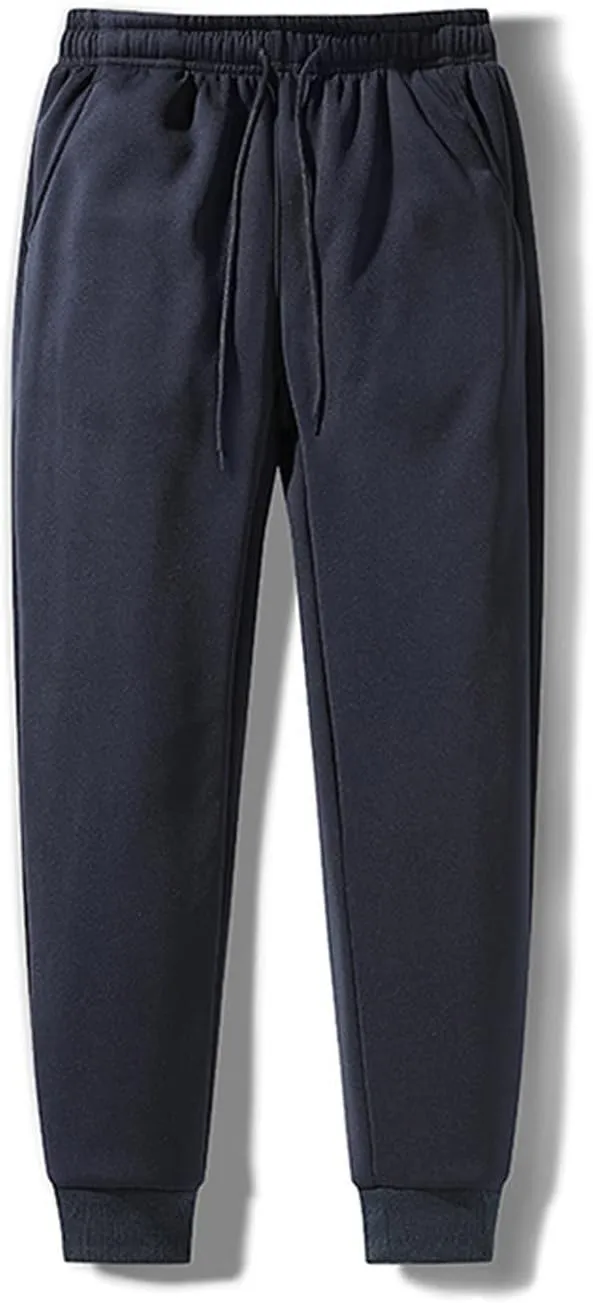 Ymosrh Men's Sweatpants Thermal Fleece Pockets Thickened Lined Casual Sports Trousers Pants Sweatpants, M-5XL
