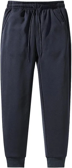 Ymosrh Men's Sweatpants Thermal Fleece Pockets Thickened Lined Casual Sports Trousers Pants Sweatpants, M-5XL