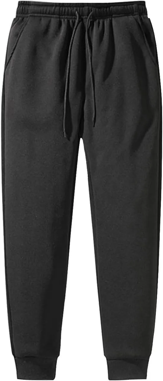 Ymosrh Men's Sweatpants Thermal Fleece Pockets Thickened Lined Casual Sports Trousers Pants Sweatpants, M-5XL