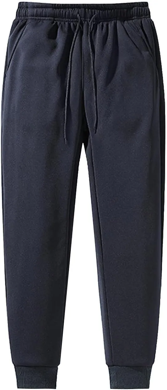 Ymosrh Men's Sweatpants Thermal Fleece Pockets Thickened Lined Casual Sports Trousers Pants Sweatpants, M-5XL