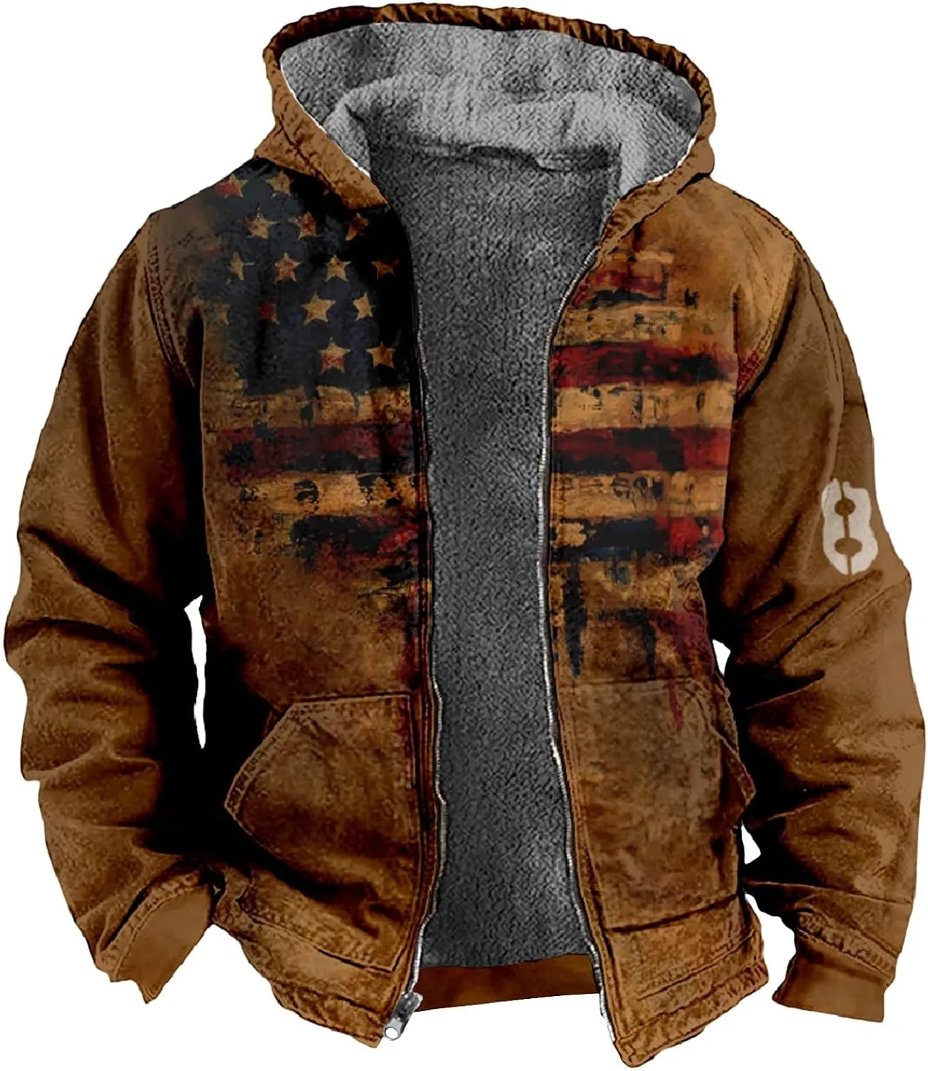 Ymosrh Men's Sweatshirts Fleece Lined Hoodies Casual Drawstring And Zipper Hoodie Slim Fit Sweatshirts Pullover, M-7XL