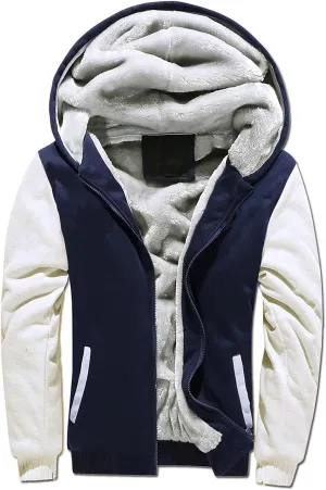Ymosrh Mens Work Hoodies Zip Up Hoodie Fleece Lined Sweatshirt Long Sleeve Warm Hoodie Jacket Coat Pullover Hoodie, S-5XL