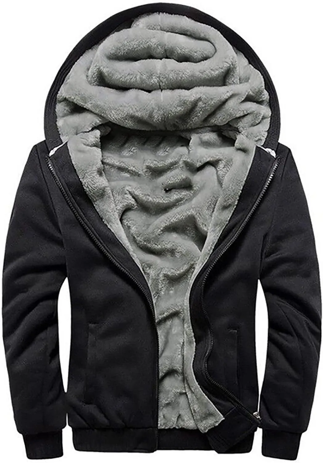 Ymosrh Mens Work Hoodies Zip Up Hoodie Fleece Lined Sweatshirt Long Sleeve Warm Hoodie Jacket Coat Pullover Hoodie, S-5XL