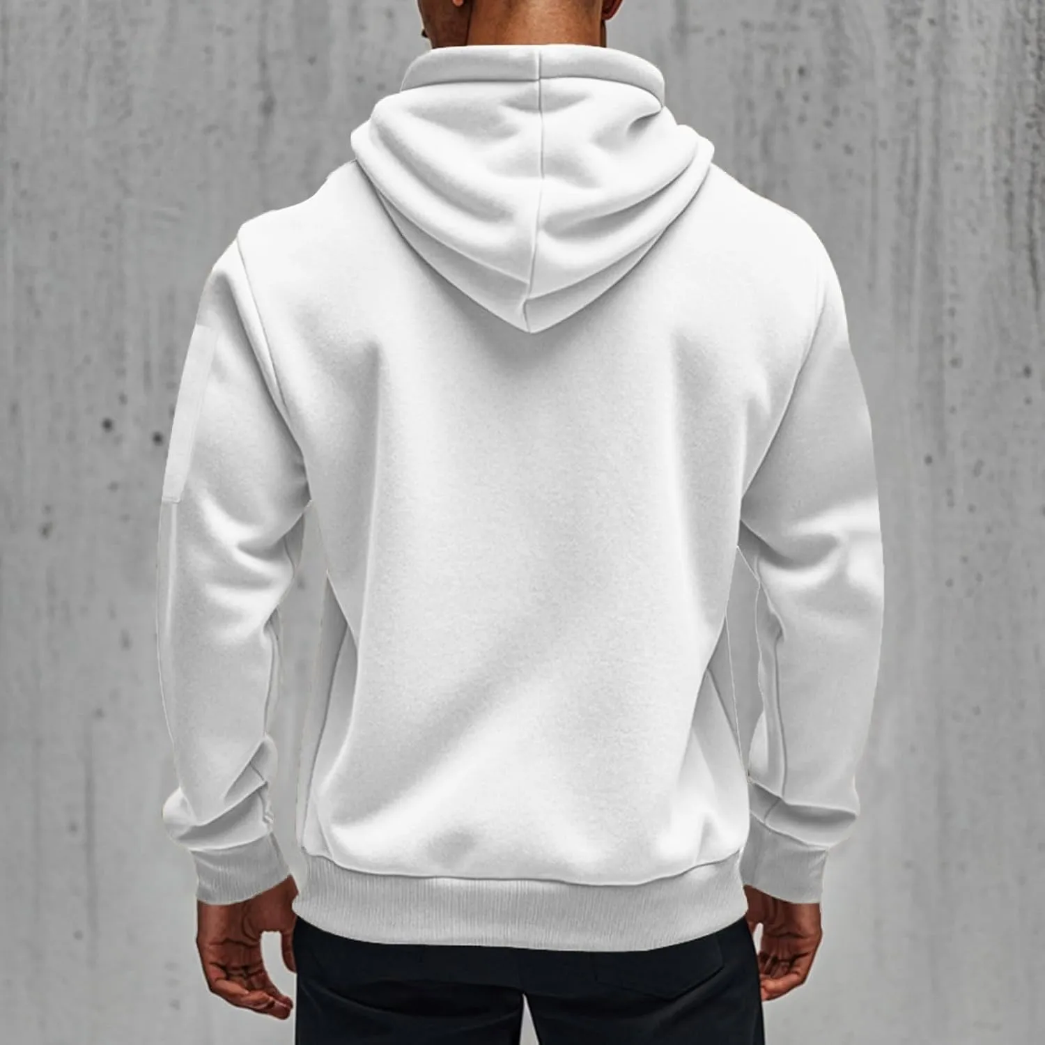 Zip Up Hoodie Men Lightweight Graphic Tactical Hoodies Classic Outdoor Hooded Vintage Drawstring Workout Hoodie