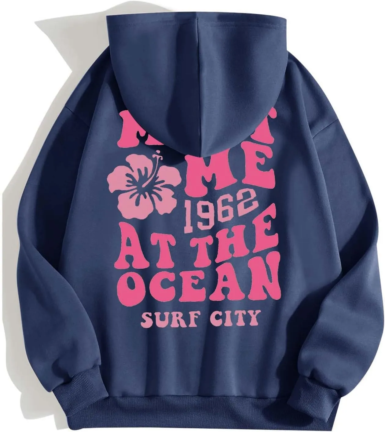 Zip Up Hoodie Women Letter Print Casual Graphic Sweatshirts Drawstring Long Sleeve Cardigan Cute Oversized Tops