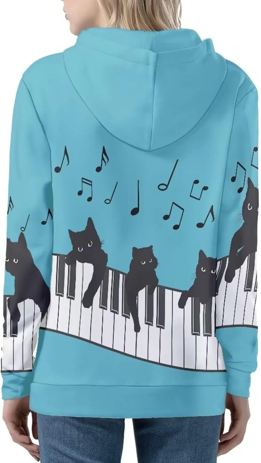 Zip up Trendy Hoodies for Women Novelty Graphic Long Sleeve Hooded with Pocket Sweatshirt Jacket Pullover XS-5XL