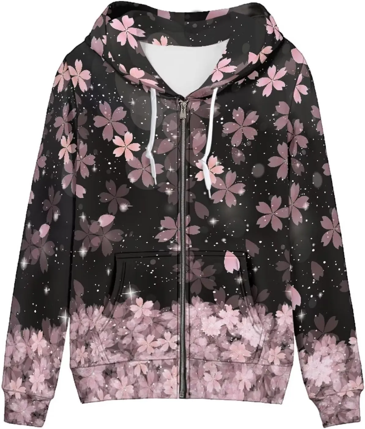 Zip up Trendy Hoodies for Women Novelty Graphic Long Sleeve Hooded with Pocket Sweatshirt Jacket Pullover XS-5XL