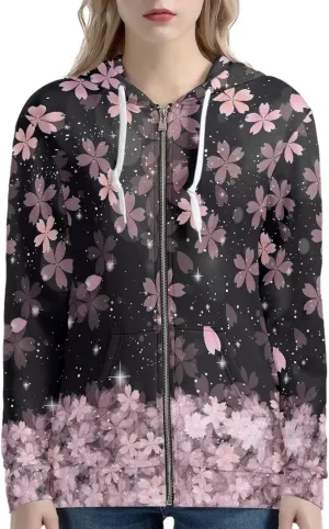 Zip up Trendy Hoodies for Women Novelty Graphic Long Sleeve Hooded with Pocket Sweatshirt Jacket Pullover XS-5XL