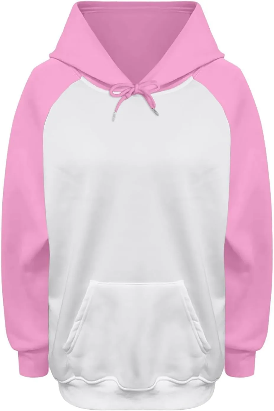 ZWRXW Women's Oversized Hoodies Raglan Long Sleeve Hooded Pullover Tops Fashion Basic Sweatshirts with Kangaroo Pocket