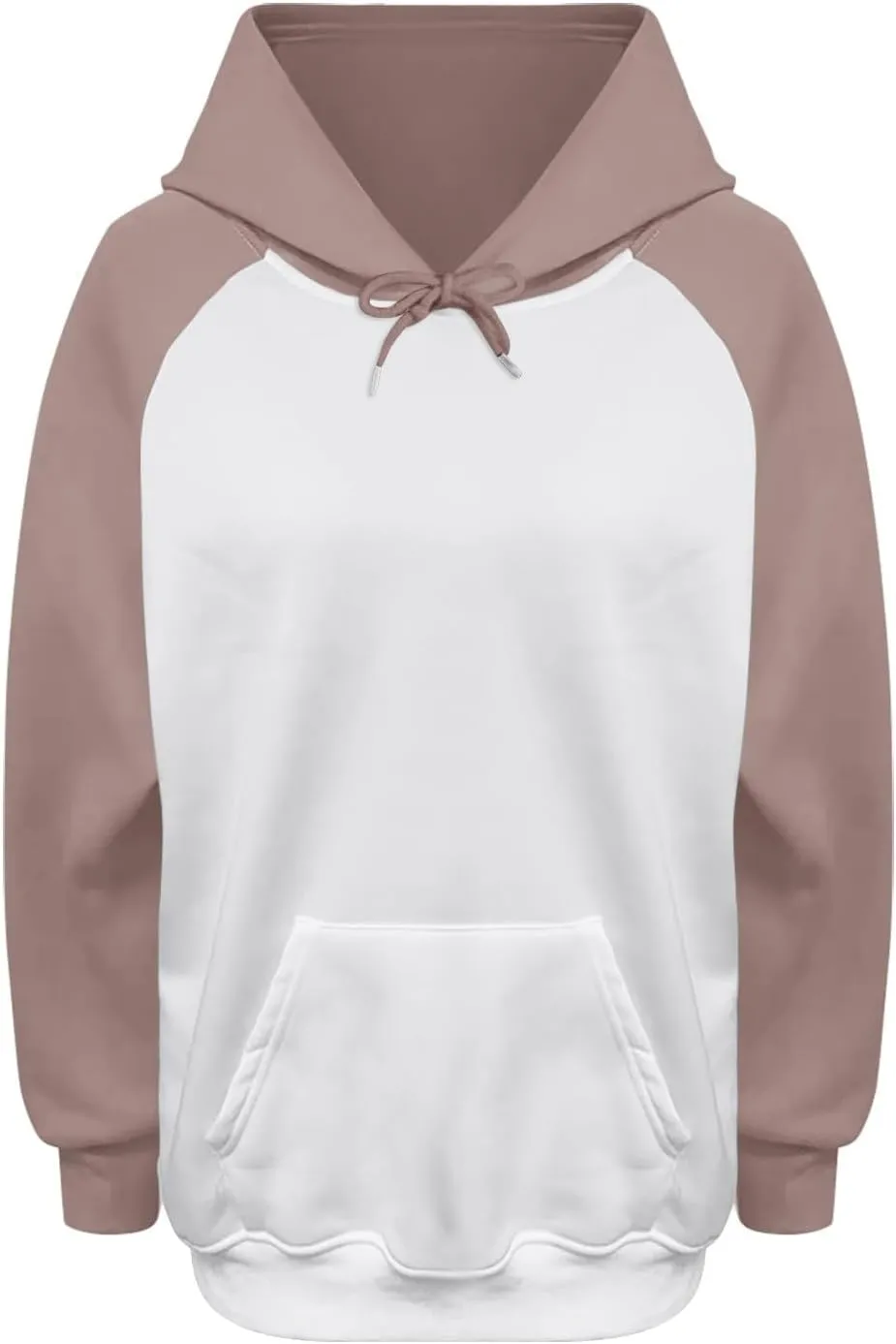 ZWRXW Women's Oversized Hoodies Raglan Long Sleeve Hooded Pullover Tops Fashion Basic Sweatshirts with Kangaroo Pocket